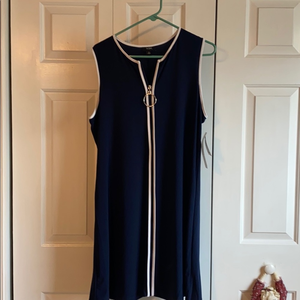 MSK Navy Sleeveless dress Size XL NWT